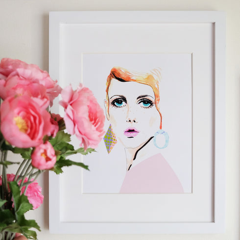 TWIGGY FASHIONISTA ARCHIVAL ART PRINT